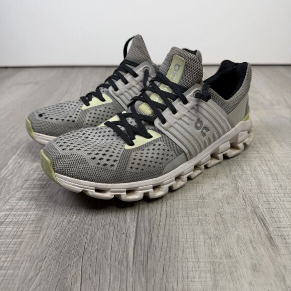 On Running Shoes - On Cloud Cloudswift Helios Low Top Running Sneakers 9 W Grey Green Hole A